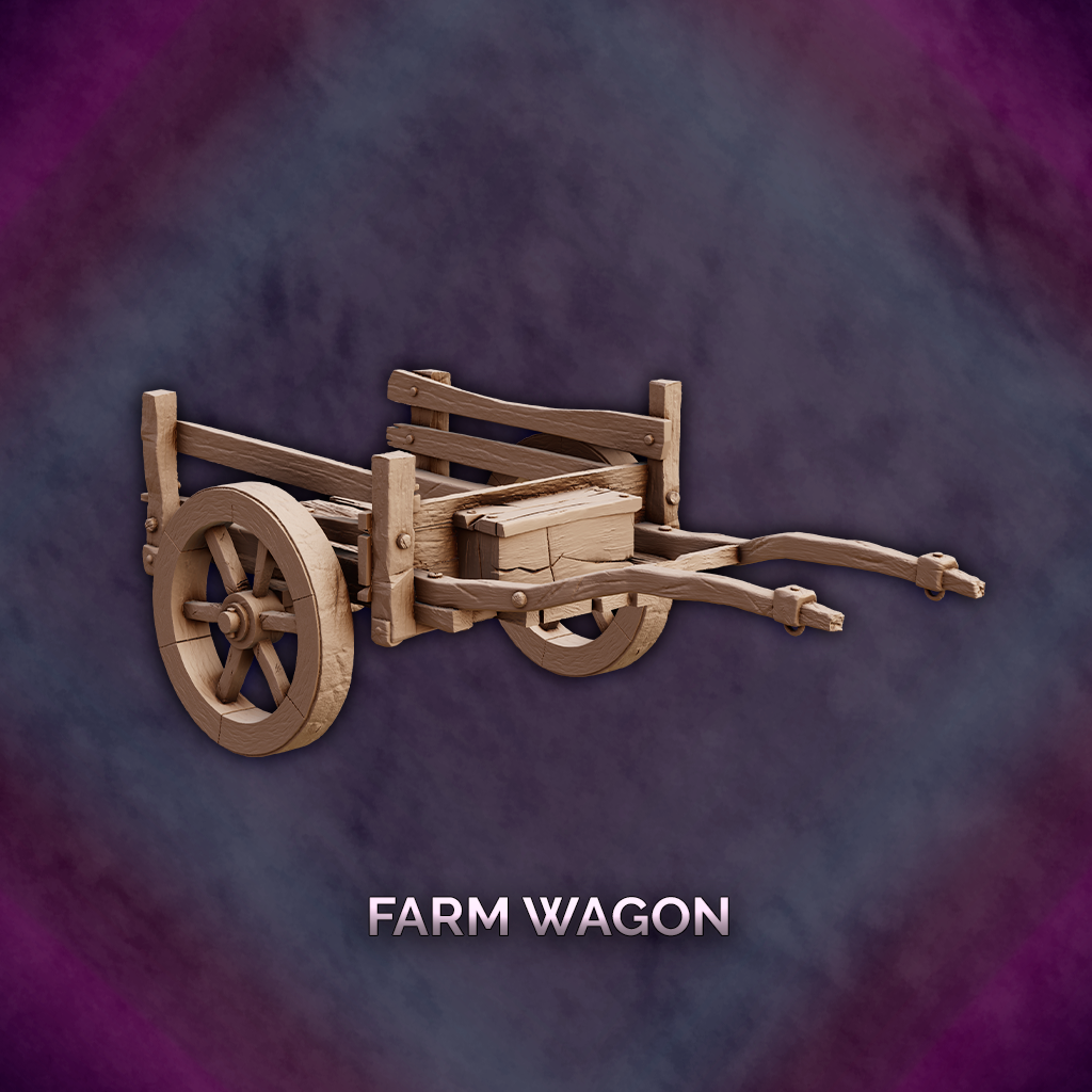 Farm Wagon and Hay Bale